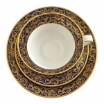 Vorschaubild 1 von Tasse mit Untertasse Blau Porzellan Florales Muster Luxuriös