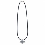 Vorschaubild 1 von Kette mit Anhänger Damen Schwarz Leder Uni Modern Kreuze Kunst Alltag