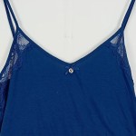 Vorschaubild 4 von Schlafanzug Damen Blau Gr. 38/M Viskose Uni Feminin Freizeit Spitze