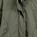 Vorschaubild 3 von Bomberjacke Kinder Gr. 152 Grün Baumwolle Uni Casual Freizeit Kapuze