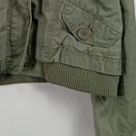 Vorschaubild 4 von Bomberjacke Kinder Gr. 152 Grün Baumwolle Uni Casual Freizeit Kapuze
