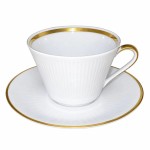 MITTERTEICH Tasse mit Untertasse Weiß Porzellan Uni…