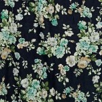 Vorschaubild 3 von Sommerkleid Damen Gr. 40/L Schwarz Viskose Blumenmuster Casual Freizeit