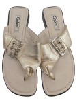 Vorschaubild 2 von Zehentrenner Damen Gr. 38 Gold Leder Schnalle Casual Freizeit Uni
