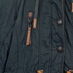Vorschaubild 3 von Parka Damen Gr. 40/L Schwarz Baumwolle Uni Casual Freizeit Fellbesatz