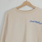 Vorschaubild 4 von Sweatshirt Damen Beige Gr. 42/XL Baumwolle Schriftzug Casual Langarm