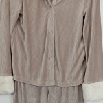 Vorschaubild 4 von Schlafanzug Damen Gr. 36/S Beige Polyester Uni Komfortabel Knopf
