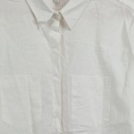 Vorschaubild 3 von Hemdbluse Damen Weiß Gr. 42 Baumwolle Leinen Uni Casual 3/4-Arm Knopf