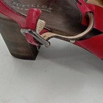 Vorschaubild 4 von Plateausandalen Damen Gr. 41 Rot Leder Schnalle 7 cm Casual Freizeit