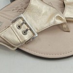 Vorschaubild 4 von Zehentrenner Damen Gr. 38 Gold Leder Schnalle Casual Freizeit Uni