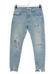 Vorschaubild 1 von Ripped Jeans Damen Blau Gr. W32/42/XL Baumwolle Uni Streetwear 40 cm Knopf