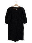 Vorschaubild 1 von Spitzenkleid Damen Schwarz Gr. 38/M Polyester Uni Elegant Halbarm