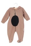 Vorschaubild 1 von Schlafanzug Kinder Braun Gr. 68 Overall mit Kapuze Tiermotiv Casual