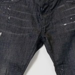 Vorschaubild 4 von Ripped Jeans Kinder Schwarz Gr. 164 Baumwolle Uni Streetwear 40 cm L30