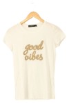 Vorschaubild 1 von Damen T-Shirt Gr. 32/XS Weiß Casual Schriftzug Good Vibes