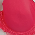 Vorschaubild 4 von BH Unterwäsche Rot Gr. 85C Polyester Uni Feminin Alltag Spitze Ärmellos