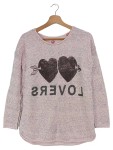Vorschaubild 1 von Damen Pullover Gr. 36/S Rosa Strickmuster Herzen Streetwear