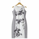 Vorschaubild 1 von Etuikleid Damen Gr. 40/L Mehrfarbig Polyester Blumenmuster