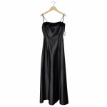 Vorschaubild 1 von Abendkleid Damen Gr. 38/M Schwarz Polyester Uni Elegant Ärmellos