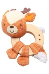 Vorschaubild 1 von Greifling Reh Holz Stoff Orange Motorikspielzeug Baby Natur Charmant