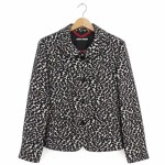 Vorschaubild 1 von Blazer Damen Schwarz Gr. 42/XL Andere Fasern Tierdruck Klassisch