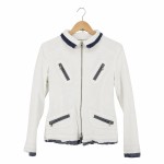 Vorschaubild 1 von Übergangsjacke Damen Weiß Gr. 34/XS Baumwolle Elasthan Uni Langarm