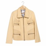 Vorschaubild 1 von Lederjacke Damen Gr. 36/S Beige Lochmuster Casual Langarm Freizeit
