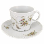 ROSENTHAL Tasse mit Untertasse Weiß Porzellan Blumen…