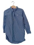 Vorschaubild 1 von Hemdbluse Kinder Gr. 116 Blau Baumwolle Uni Casual Langarm Freizeit