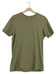 Vorschaubild 1 von T-Shirt Herren Gr. 50/M Oliv Baumwolle Uni Casual Kurzarm Freizeit