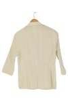 Vorschaubild 2 von Blazer Damen Gr. UNI Weiß Baumwolle Strukturmuster 3/4-Arm Knopf