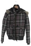 Vorschaubild 1 von CASUAL Damen Bomberjacke Gr. 36/S Mehrfarbig Kariert mit Kapuze