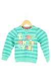 Vorschaubild 1 von Sweatshirt Mädchen Gr. 116 Grün Gestreift Schriftzug Casual