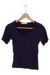 Vorschaubild 1 von Damen T-Shirt Gr. 32/XXS Lila Casual Kurzarm Baumwolle