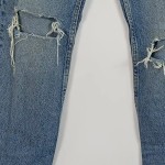 Vorschaubild 5 von Ripped Jeans Damen Gr. W25/32/XXS Blau Baumwolle Uni Casual Gerade L33