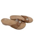 Vorschaubild 1 von Plateausandalen Damen Gr. 41 Braun Wildleder Schnalle 3.5 cm Casual Uni