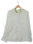 Vorschaubild 1 von Hemdbluse Damen Gr. 38/M Weiß Baumwolle Gestreift Casual Langarm Freizeit
