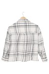 Vorschaubild 2 von Damen Hemdbluse kariert Weiß Gr. 32/XS Casual Langarm
