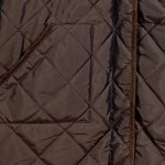 Vorschaubild 5 von Steppmantel Damen Braun Gr. 42/XL Baumwolle Uni Casual Langarm Freizeit