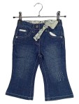 Vorschaubild 1 von Bootcut Jeans Kinder Gr. 86 Blau Baumwolle Uni Casual Freizeit Gürtel