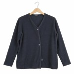 Vorschaubild 1 von Strickjacke Damen Schwarz Gr. 36/S Wolle Polyacryl Uni Casual Langarm