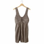 Vorschaubild 1 von Freizeitkleid Damen Gr. 38/M Braun Polyester Uni Feminin Frühjahr/Sommer