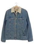 Vorschaubild 1 von Jeansjacke Herren Gr. 52/L Blau Baumwolle Uni Casual Langarm Freizeit
