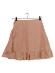 Vorschaubild 2 von Wickelrock Damen Rosa Gr. 36/S Leinen Uni Feminin Freizeit Rüschen