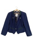 Vorschaubild 1 von Trachtenjacke Damen Gr. 40/L Blau Wolle Uni Traditionell Langarm