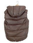 Vorschaubild 2 von Steppweste Kinder Braun Gr. 164 Uni Casual Ärmellos Freizeit Gesteppt