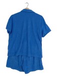 Vorschaubild 2 von Schlafanzug Damen Gr. 40/L Blau Baumwolle Uni Komfortabel Freizeit