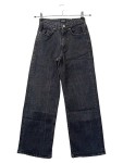 Vorschaubild 1 von Wide Leg Jeans Damen Gr. W24/32/XXS Schwarz Baumwolle Uni Casual Freizeit