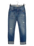 Vorschaubild 1 von Ripped Jeans Damen Blau Gr. W25/34/XS Baumwolle Uni Casual Gerade Knopf L28