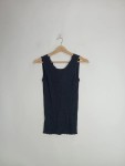 Vorschaubild 3 von Unterhemd Damen Gr. 36/S Schwarz Baumwolle Uni Romantisch Ärmellos